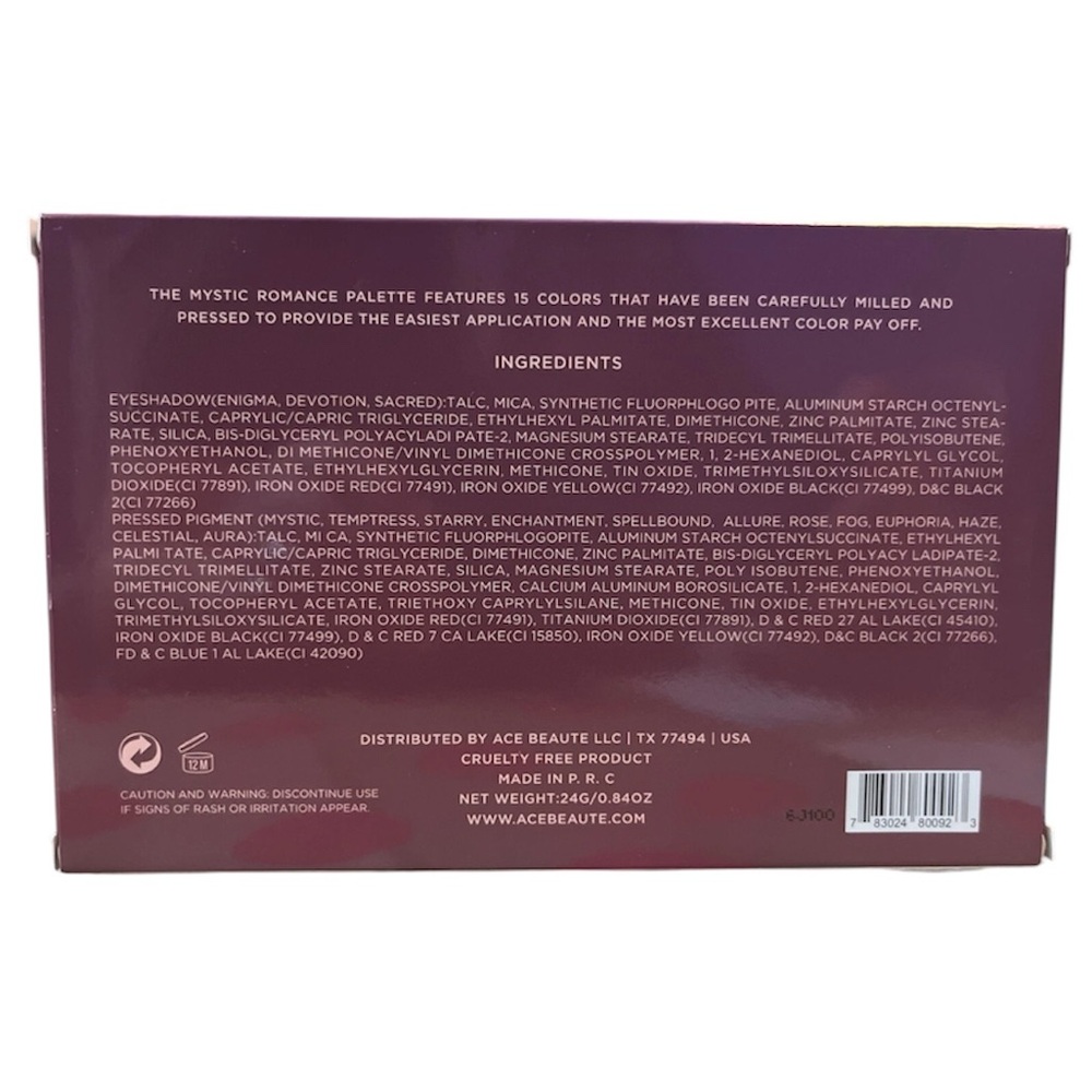 Ace Beautē Mystic Romance 15 Color Eyeshadow Palette NIB - Picture 6 of 6
